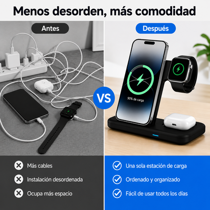 Cargador Inalámbrico 3 En 1