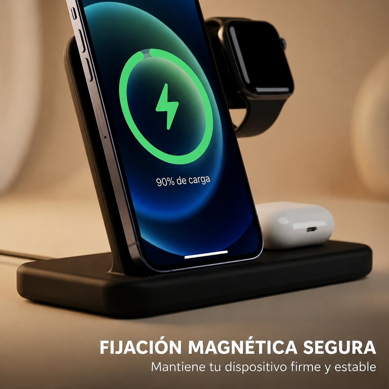 Cargador Inalámbrico 3 En 1