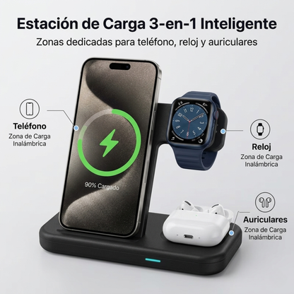 Cargador Inalámbrico 3 En 1